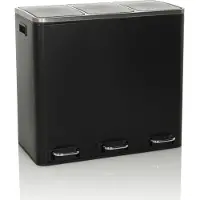Hjh OFFICE Mülleimer 54 Liter Clean 9 Abfalleimer Mülltrenner rechteckig für Küche, Büro mit Step-On 56.0 x 61.0 x 31.5 cm