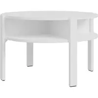 Forte Beistelltisch "Tobago, runder Couchtisch mit 4 Ablagefächern, B/H/T 74,4/45,5/74,4 cm", weiß, B:74,4cm H:45,5cm T:74,4cm, Tische, Beistelltisch, Durchmesser ca. 74,5 cm