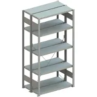 META REGALBAU Doppel-Steckregal CLIP B1000xT2x600xH2000 mm Grundfeld 2x5 Böden RAL7035 Fachlas
