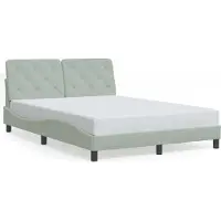 vidaXL Bettgestell ohne Matratze Hellgrau 180x200 cm Samt