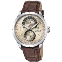 Festina Herren Uhr Retro F16573/9 Leder Quarz Armbanduhr braun UF16573/9
