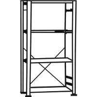 META REGALBAU Steckregal Meta-COMPACT B1250xT600xH1850 mm Grundfeld 5 Böden RAL7035 210 Ordner