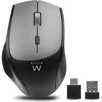 Ewent EW3245, rechts, Optisch, RF Wireless, 2400 DPI, Schwarz, Grau