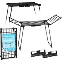 Massido Debora Stand-Wäschetrockner, ausziehbar, schwarz, 19 m