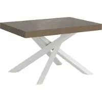 Itamoby Ausziehbarer Tisch 90x120/380 cm Volantis taubengrauer weißer Rahmen