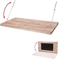 Mendler Wandtisch HWC-H48, Wandklapptisch Wandregal Tisch mit Tafel, klappbar Massiv-Holz 120x60cm