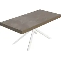 Itamoby Niket taubengrauer ausziehbarer Tisch 200/304x90 cm mit weißen Beinen