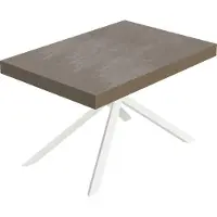 Itamoby Niket taubengrauer ausziehbarer Tisch 140/224x80cm mit weißen Beinen