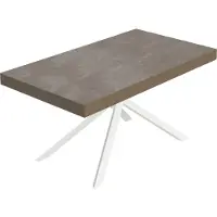 Itamoby Niket taubengrauer ausziehbarer Tisch 160/264x90 cm mit weißen Beinen