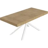 Itamoby Niket Ausziehtisch 200/460x90 cm Natur-Eiche weiße Beine