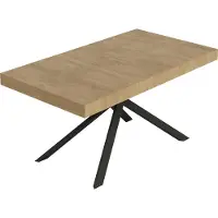 Itamoby Niket Ausziehtisch 160/244x80 cm Natur-Eiche mit anthrazitfarbenen Beinen