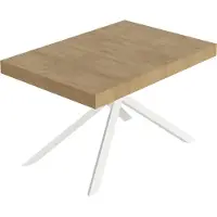 Itamoby Niket Ausziehtisch 140/400x90 cm Natur-Eiche weiße Beine
