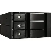 Silverstone SST-FS303-12G Externes 3,5-Zoll-Gehäuse, 3-Bay - Schwarz - Schwarzes Hot-Swap Laufwerkgehäuse