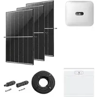 Huawei Photovoltaik-Paket 10 kWp mit Wechselrichter 10 kW + Stromspeicher 5,0 kWh, 22 Solarmodulen Glas-Glas black frame (* 0% MwSt. gem. §12 Abs. 3 UstG)
