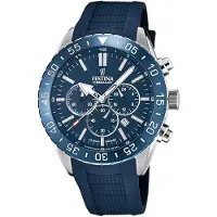 Festina Chronograph "Keramik Kollektion", blau (blau, silberfarben, blau), Armbanduhren, Herren, silberfarben, Chronograph, Armbanduhr, Quarz, Herren, Keramiklünette, Saphirglas, Stoppfunktion