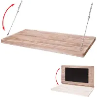 Mendler Wandtisch HWC-H48, Wandklapptisch Wandregal Tisch mit Tafel, klappbar Massiv-Holz 100x50cm