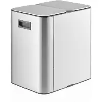 Hjh OFFICE Mülleimer 30 Liter Clean 10 Abfalleimer Mülltrenner rechteckig für Küche, Büro mit Step-On 47.5 x 43.0 x 37.5 cm