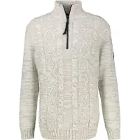 Lerros Herren Stricktroyer mit Zopfmuster - Light Beige - S