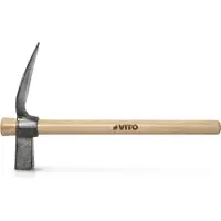 Vito Pflasterhammer aus gehärtetem Stahl mit Holzstiel Maurerhammer zum Verlegen von Pflastersteinen und Bordsteinen.