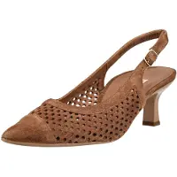 Paul green Damen Slingback Pumps aus perforiertem Nubukleder mit Stilettoabsatz