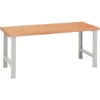 Lista Werkbank,2 Füße, Multiplexplatte 40mm stark,BxTxH 2000x750x840mmRAL 7035 lichtg