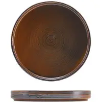Genware Terra Porcelain Rustic Kupfer Flache Präsentationsplatte 18 Cm