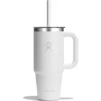 Hydroflask - Travel Tumbler Clear Lid - Isolierbecher Gr 710 ml weiß/grau
