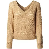 Pepe Jeans für Damen. PL7000113 Beigefarbener Kiana-Pullover (L), Lässig, Acryl