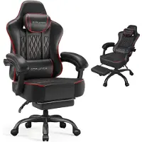GTPLAYER GamingStuhl, Bürostuhl, Ergonomischer Pc Stuhl, Höhenverstellbarer Drehstuhl, Armlehnen mit Synchronmechanik, Lendenkissen, Kopfkissen