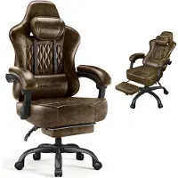 GTPLAYER GamingStuhl, Bürostuhl, Ergonomischer Pc Stuhl, Höhenverstellbarer Drehstuhl, Armlehnen mit Synchronmechanik, Lendenkissen, Kopfkissen