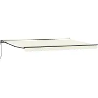 vidaXL Markisenrahmen Creme 500 x 300 cm Polyester mit PolyurethanBeschichtung