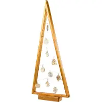 BOGATECO Weihnachtsbaum aus Holz mit LED 104cm hoch | Holzdekoration inklusive | Weihnachtsdekorationen | 100 LED |