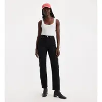 Levi's für Damen. 34964-0023 Wedgie Straight Jeans schwarz (24/26), Lässig, Baumwolle, Denim