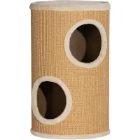 Fortuna Lai Katzenbaum mit viel Platz, Plüschbezug, Sisal-Oberfläche, 35 x 60H cm, Braun-Beige, 10 kg