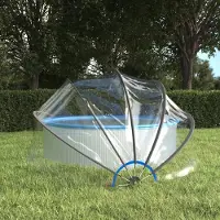 vidaXL Möbel Pool-Kuppel Rund 376x188 cm PVC - Poolzubehör 93813
