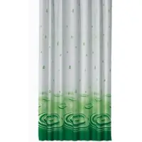Ekershop Textil Duschvorhang Wassertropfen Grün 240x200cm Weiß ink.15 Ringe