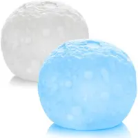 COM-FOUR® 2x LED-Lampe Mond, 3-D Nachttischlampe im Mond-Design mit automatischem Farbwechsel, romantische Stimmungsbeleuchtung für den Innenbereich