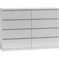 CDF Kommode Malwa M8 140| Farbe: WEIß | Schrank für Dokumente, Kleinigkeiten | Ideal für Wohnzimmer, Schlafzimmer, Kinderzimmer