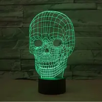 Crrynuo LED-Totenkopf-Illusionslampe, 3D-Totenkopf-Nachtlicht, Tod, als Geschenk für Kinder, Halloween-Dekoration