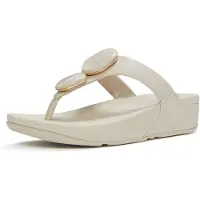 FitFlop Damen Lulu Marbled-Stone Zehentrenner-Sandalen Paris Beige-Schuhgröße 42