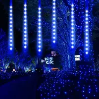 Lapamax LED Fallendes Licht Meteorschauer Weihnachtsbeleuchtung Wasserdicht (288LEDs,50CM,Blau)