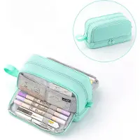 Youjia Federmäppchen Schule Mäppchen Mädchen Teenager, Groß Federtasche Federmappe Erwachsene Etui, Grün