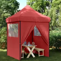 Prolenta Maison Exclusive - Partyzelt Faltbar Pop-Up mit 4 Seitenteilen Burgunderrot