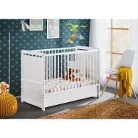 ASM-Moebel Babybett Kinderbett Gitterbett Beistellbett Matratze + Schublade TIMMY 120 x 60