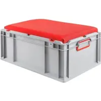 Proregal Eurobox NextGen Seat Box Rot HxBxT 26,5 x 40 x 60 cm 44 Liter Griffe Geschlossen Eurobehälter Sitzbox Transportbox