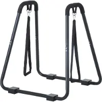 Youjia Dipstation stabiler Dip Ständer mit Schlingentrainer robustes Stahlgestell schwarz 90x81x92,5cm für effektives Krafttraining
