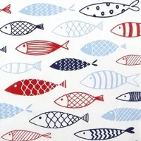 Home Fashion , Fish on Tour, Lunch-Servietten aufgefaltetes Maß 33 cm x 33 cm, im Viertelfalz, 20 Stück pro Pack, 12 Pack pro Karton