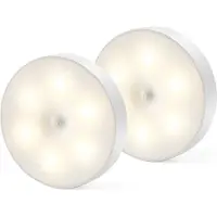 Crrynuo Steckdosenlicht Mit Bewegungsmelder 2er Pack, Kabelloses LED Nachtlicht Mit Magnetfuß Für Schlafzimmer & Küche
