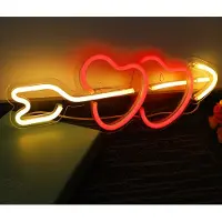 Lapamax Neon Led Licht USB, Neon Schild , Nachtlicht,Neonlicht Led Wanddeko, Gaming Deko Zimmer Party Bar Kinder Geschenk(Doppelherz)