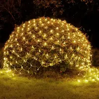Lapamax 3X2M 200LED Lichternetz Außen Innen Netz Lichtervorhang Weihnachtsdeko 8 Modi Lichterkette für Büsche Garten Balkon Weihnachtsbeleuchtung Warmweiß